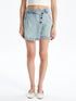 LC Waikiki Women's Standard Fit Plain Jean Shorts Skirt